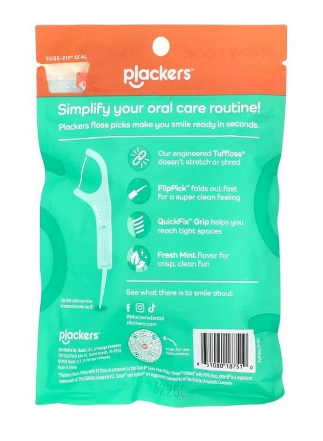 Plackers Micro Line Floss Picks Fresh Mint 75 Count - Image 2