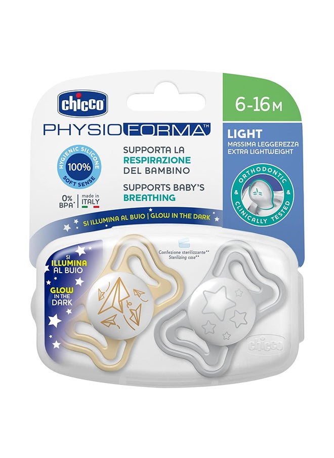 Chicco Pack Of 2 Physioforma Light Silicone Soother, 6 - 16 Months  - Image 2