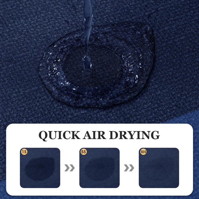 ACCUMTEK Non Slip Bath Mat, Thin Bathroom Rugs Fit Under Door, Quick Dry Bath Mats, Machine Washable Bath Rugs for Bathroom, Bathtub & Kitchen, Bathtub, Dark Blue/Bordered/24 x17 - Image 4