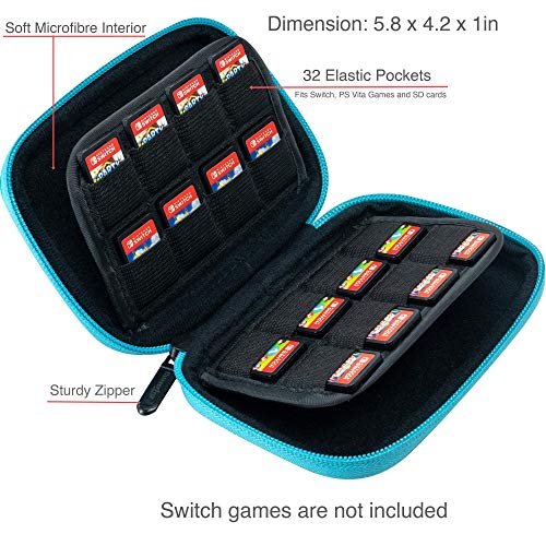 ButterFox 32 Switch Game Case for Nintendo Switch, Switch Game Card Storage Holder or SD Memory Card Case (32 Blue/Black) - Image 2