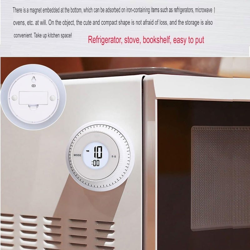 Trifecta Digital Kitchen Timer with Stand LED Display for KidsAdultsMagnetic Countdown CountupManagement Education Tool for Home KitchenSchoolOfficeFitnessStudying White - Image 5
