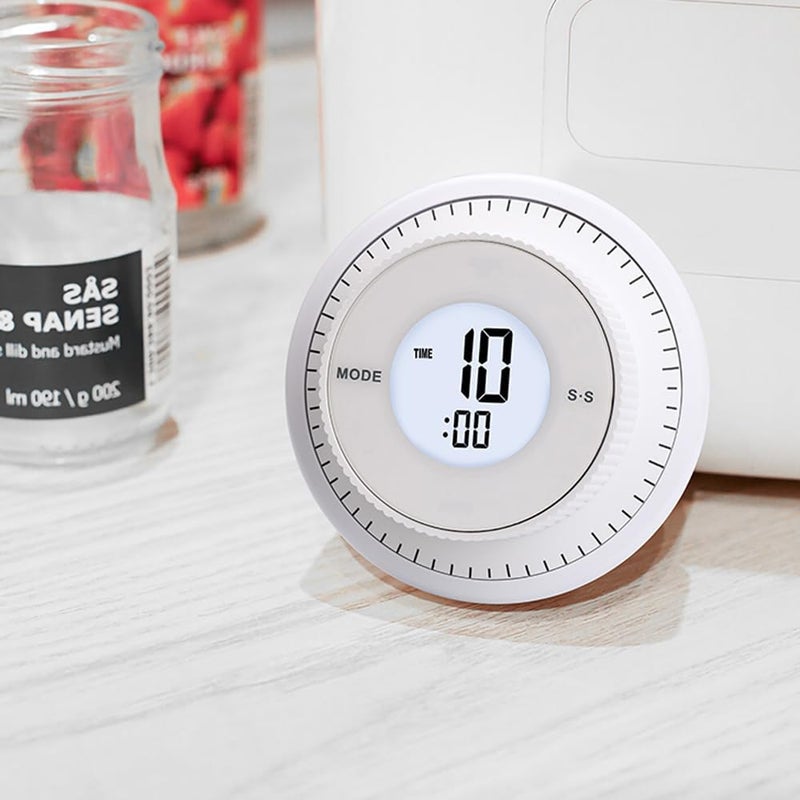 Trifecta Digital Kitchen Timer with Stand LED Display for KidsAdultsMagnetic Countdown CountupManagement Education Tool for Home KitchenSchoolOfficeFitnessStudying White - Image 3