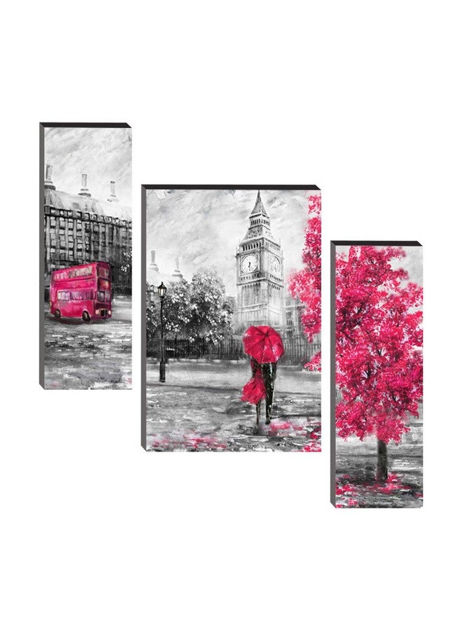 Masstone Romantic Painting For Bedroom | Romantic Couple London Street View Wall Art 24x18 inch | Couples Painting Set of 3 | Couple Painting For Wall Decoration - Image 1