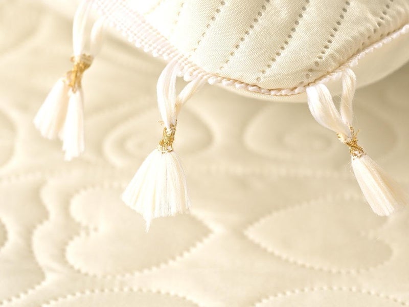 Subtlespreads Premium Quilted Bedcover with Tassels – Beige Double Bedspread 90x100 inches (230x250 cm) with 2 Pillow Covers | Ultra-Soft Microfiber | Ultrasonic Quilting (Ivory) - Image 3