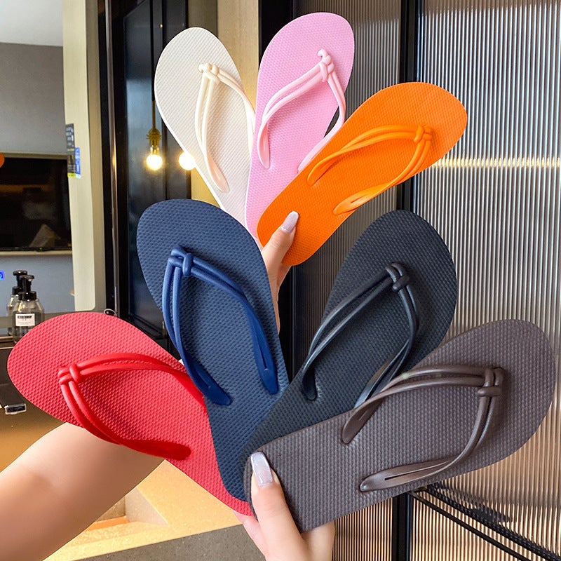 Women'S Flip-Flops Ins Trendy Summer Solid Color Thong Beach Slippers Non-Slip Sandals For Outdoor Fashion - Image 2