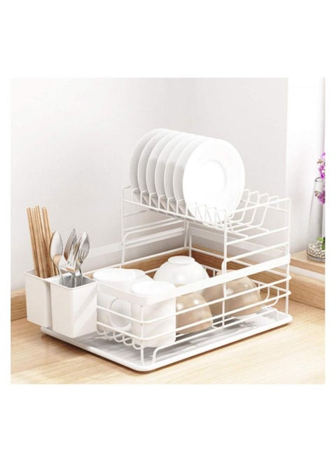 Dish Drying Stand Bowl Storage Rack Plate Organizer Utensil Holder for Kitchen Counter top Large Capacity Antibacterial