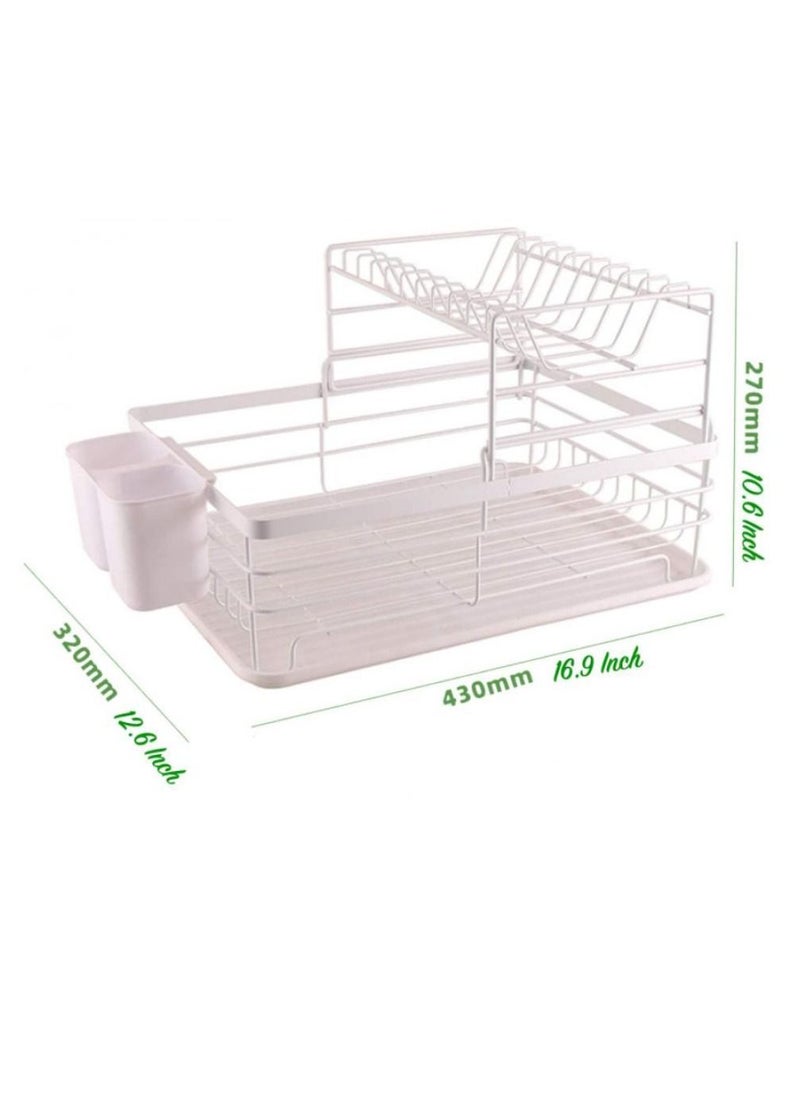 Dish Drying Stand Bowl Storage Rack Plate Organizer Utensil Holder for Kitchen Counter top Large Capacity Antibacterial