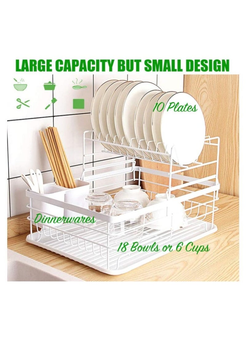 Dish Drying Stand Bowl Storage Rack Plate Organizer Utensil Holder for Kitchen Counter top Large Capacity Antibacterial