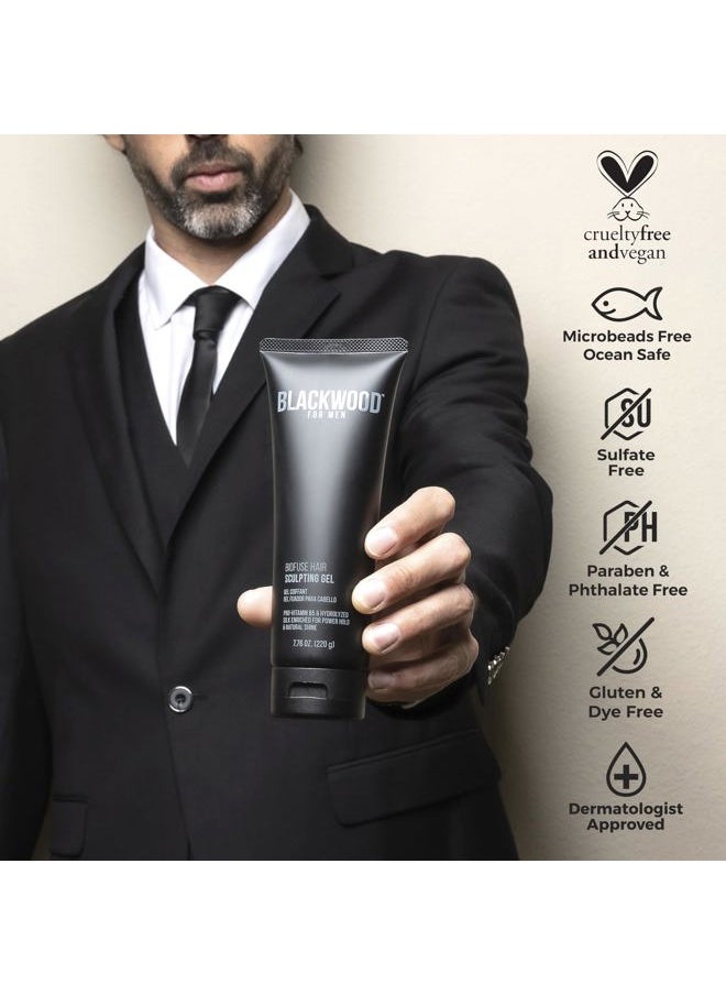 Blackwood For Men BioFuse Hair Sculpting Gel - Men's Hair Styling Product for All Hair Types - Long Lasting Hold - Natural Vegan Formula - Sulfate Free, Paraben Free, & Cruelty Free (7.76 Oz)  - Image 3