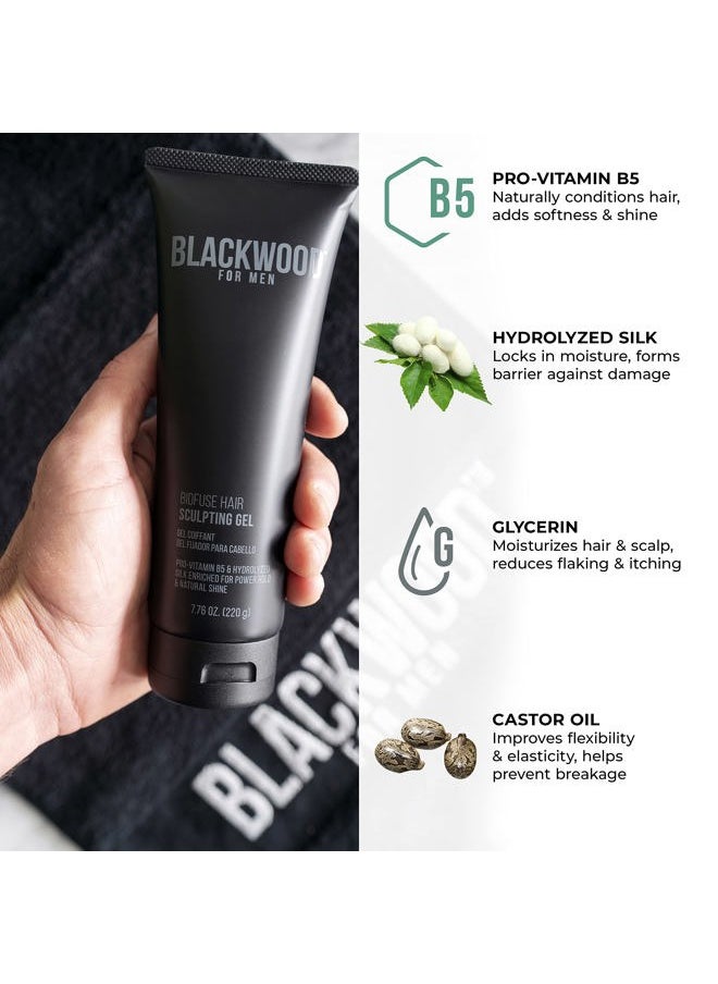 Blackwood For Men BioFuse Hair Sculpting Gel - Men's Hair Styling Product for All Hair Types - Long Lasting Hold - Natural Vegan Formula - Sulfate Free, Paraben Free, & Cruelty Free (7.76 Oz)  - Image 4