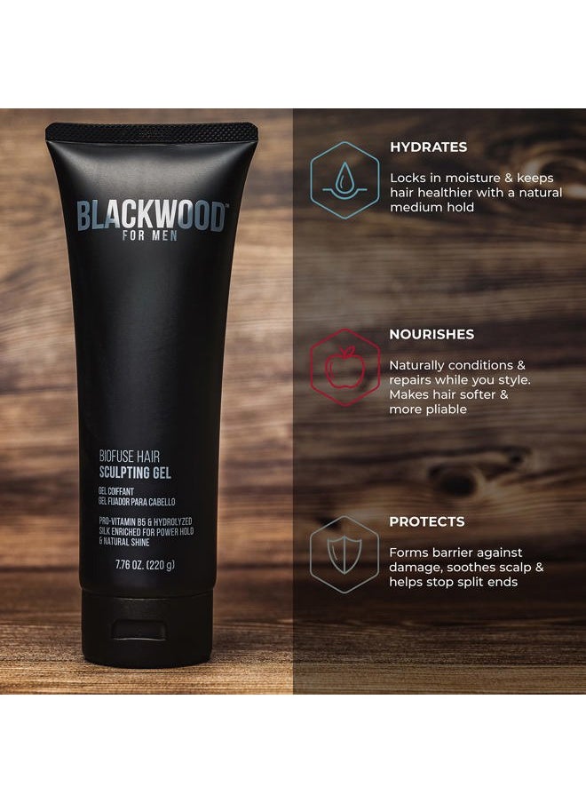 Blackwood For Men BioFuse Hair Sculpting Gel - Men's Hair Styling Product for All Hair Types - Long Lasting Hold - Natural Vegan Formula - Sulfate Free, Paraben Free, & Cruelty Free (7.76 Oz)  - Image 5