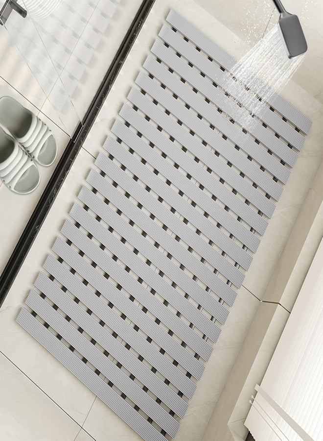 Tiamo Non Slip Large Shower Mat(35.4"*23.6"),Extra Large Shower Mats for Inside Shower, Non Slip Shower Mat for Elderly,Non Suction Cups Heavy Duty Bathtub Mat,Rubber - Image 2