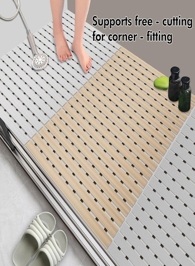 Tiamo Non Slip Large Shower Mat(35.4"*23.6"),Extra Large Shower Mats for Inside Shower, Non Slip Shower Mat for Elderly,Non Suction Cups Heavy Duty Bathtub Mat,Rubber - Image 4