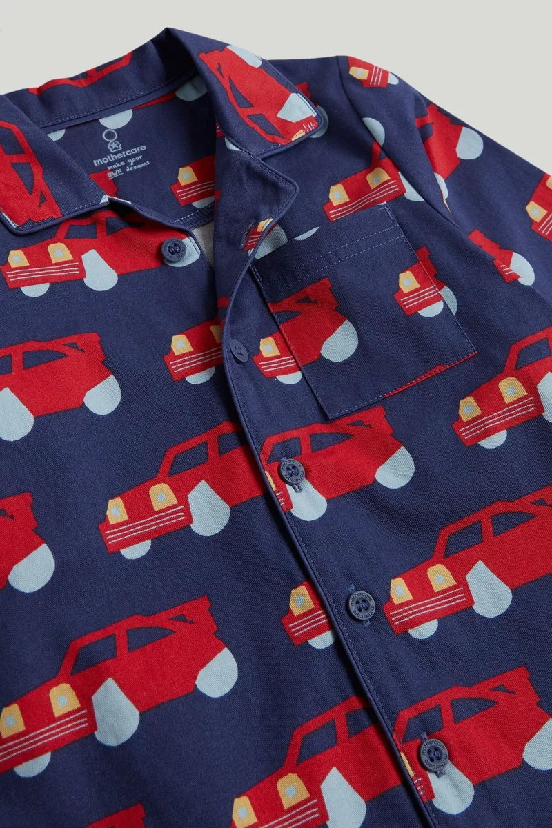 مذركير بيجامة منسوجة بنقشة سيارات كحلية