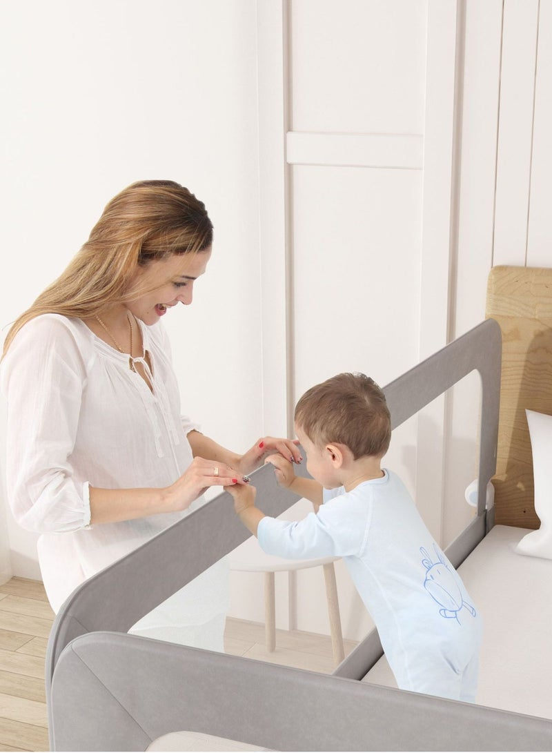 Bed Rails for Toddlers, Swing Down Safety Bed Guard for Convertible Crib, Folding Toddler Bed Rails Guard for Kids Twin, Double, Full-Size Queen  King Mattress - Image 1