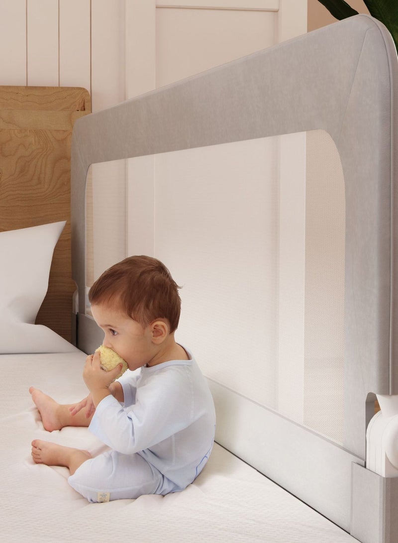 Bed Rails for Toddlers, Swing Down Safety Bed Guard for Convertible Crib, Folding Toddler Bed Rails Guard for Kids Twin, Double, Full-Size Queen  King Mattress - Image 3