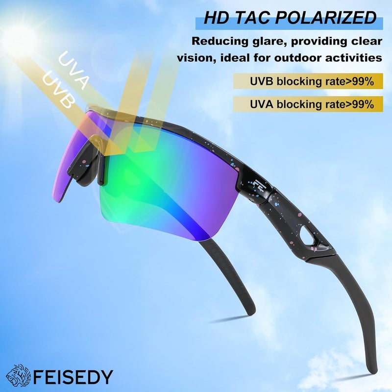 FEISEDY Kids Teens Baseball Polarized Sunglasses Sports TR90 Frame Boys Girls Cycling B2454 - Image 4
