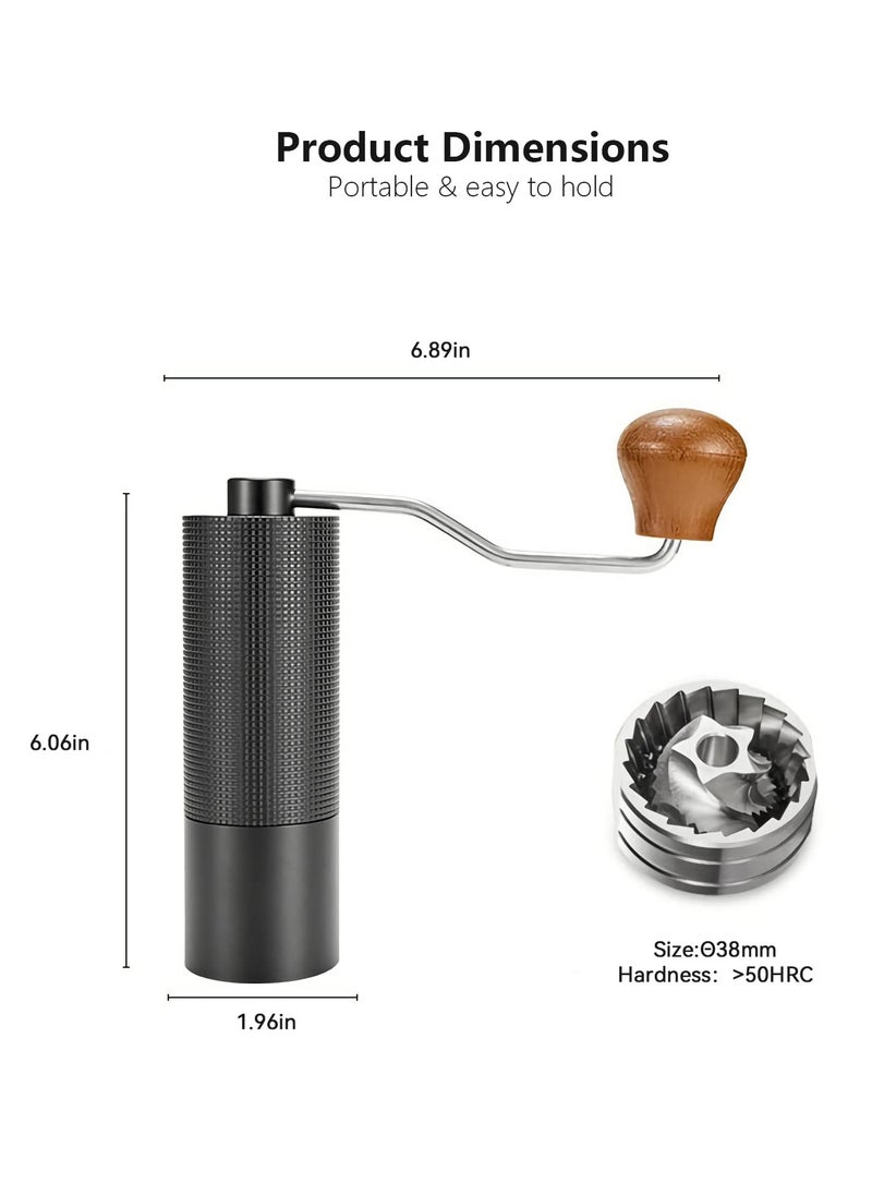 Brutelle - Manual Coffee Grinder Hand Coffee Grinder Capacity 25g with Adjustable Dragon CNC Stainless Steel Conical Burr for Drip Coffee French Press Turkish Brew - Image 1