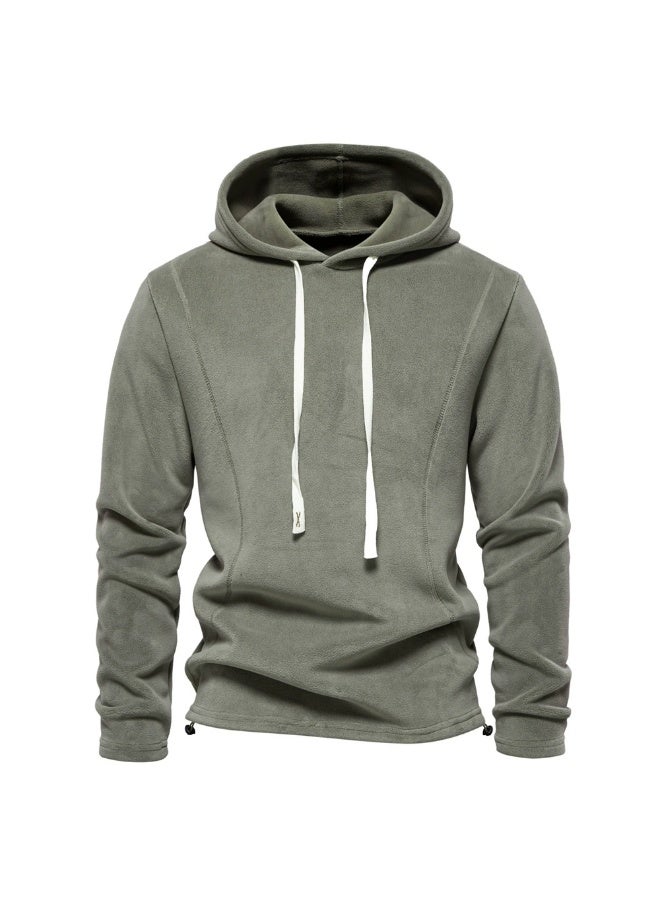 general Men's fall/winter stand-up collar half-zip long-sleeved hoodie with stand-up collar - versatile men's fleece jacket - Image 1