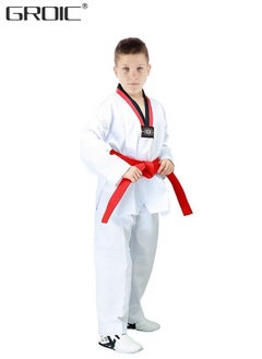 GROIC Taekwondo Suit,Brazilian BJJ Gi Jiu Jitsu Gi for Child Kids Gi Uniform Durable Pant & Jacket,Sports Training Clothes Parts  - Image 1