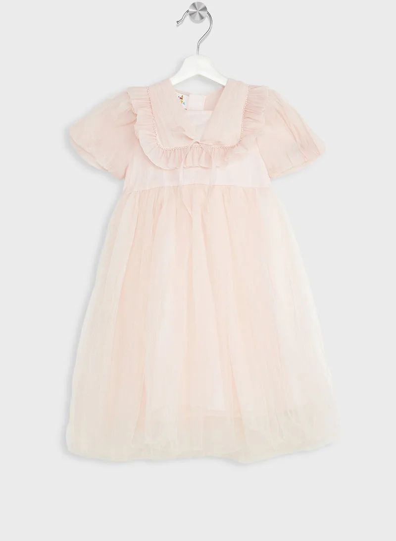 Pinata Girls Puff Sleeve Tulle Dress