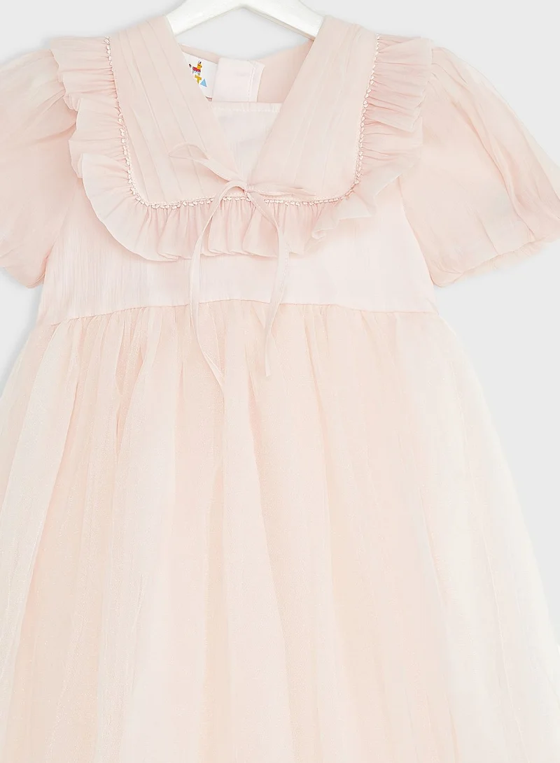 Pinata Girls Puff Sleeve Tulle Dress
