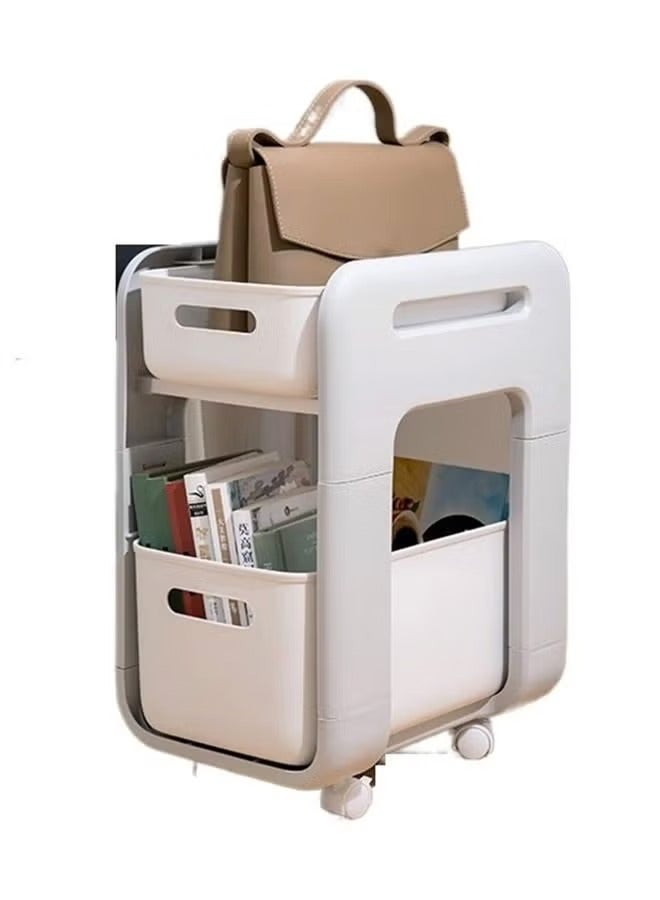 MIXDE Double Layer Shelf Floor With Wheels Kitchen Bathroom Storage Rack - Image 1