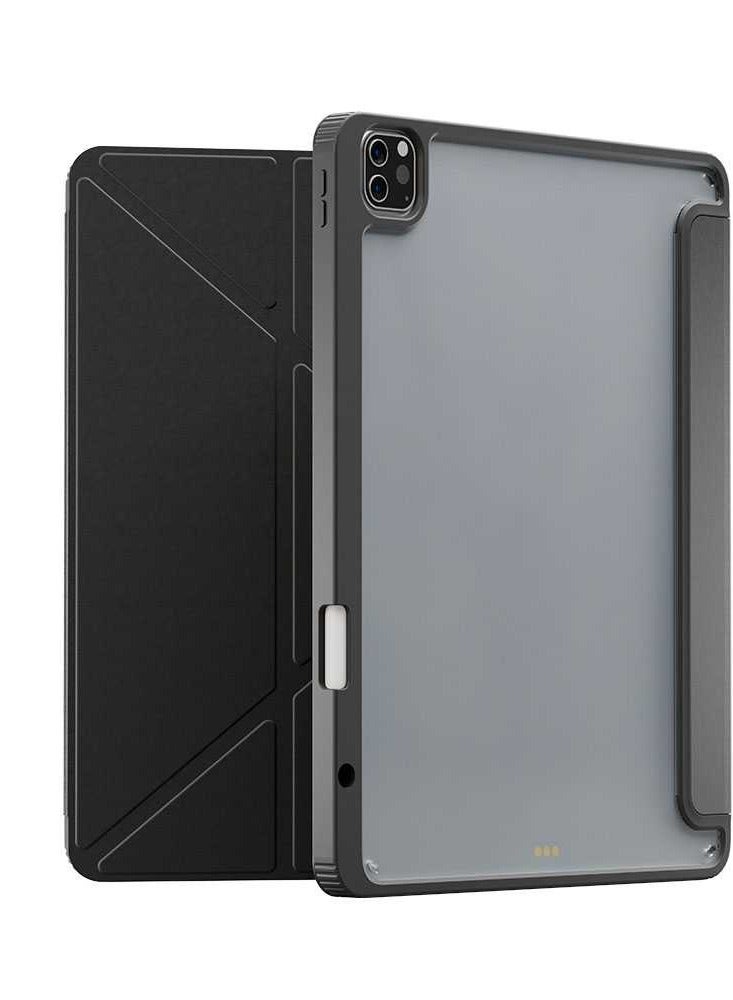 LEVELO iPad Pro 12.9 Case Conver Clear Back Hybrid Back Cover / Shock Absorbent Bumper Case / 3FT Drop Tested / 360 Degrees Protection / Magnetic Case Type - Black  - Image 1