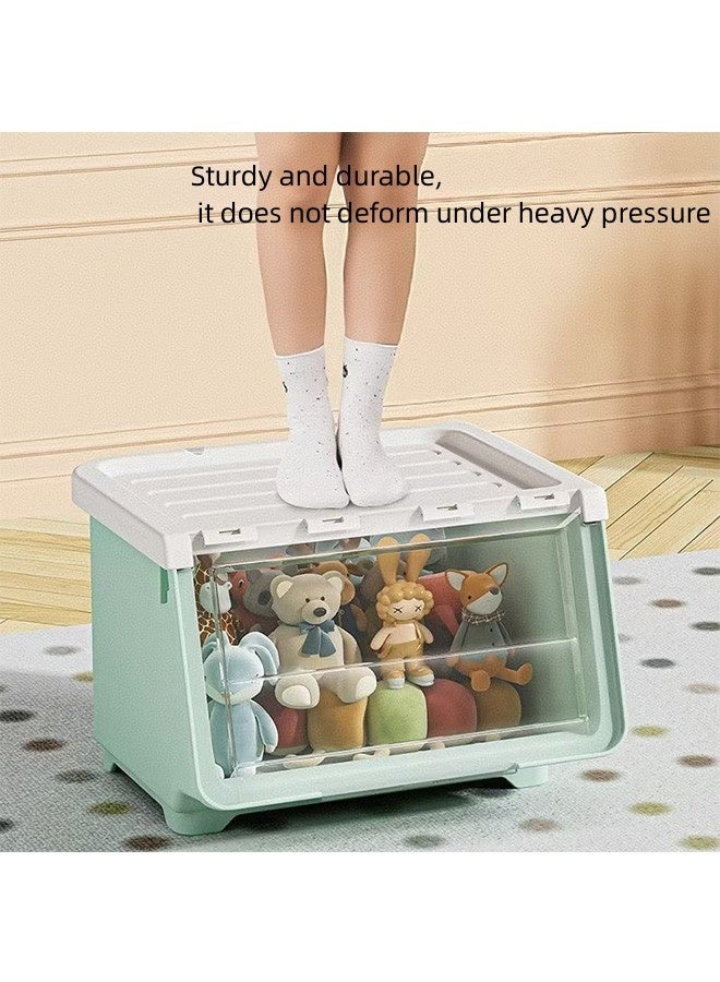 JCB CHIC Large Capacity Plastic Storage Box，Storage Bins with Lids，Opening Storage Cabinet，Multi-use  Storage Box  Toy Chest Box for Clothes, Toys, Books, Snacks(6PCS) - Image 3