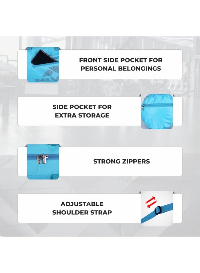 Nivia حقيبة ديفليت 2.0 - حقيبة رياضية زرقاء/رمادية - Image 2