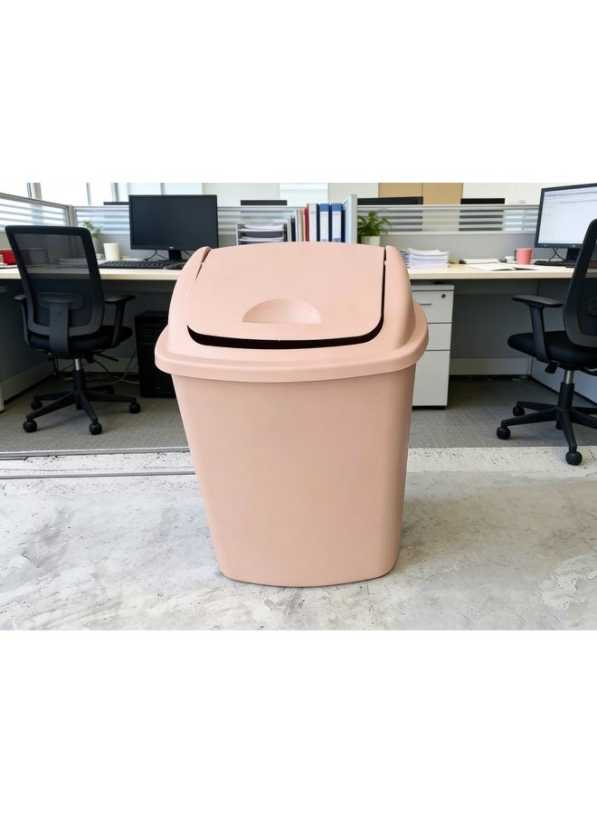 واكيمي سلة مهملات وردية اللون سعة 30 لترًا بغطاء قابل للطي - سلة مهملات عصرية ذات سعة كبيرة، للتحكم في الروائح، تصميم موفر للمساحة للمطبخ والمكتب وغرفة النوم والسكن الجامعي - Image 3