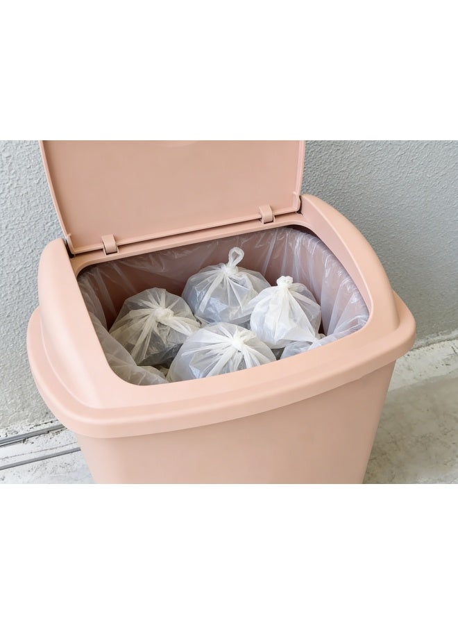 واكيمي سلة مهملات وردية اللون سعة 30 لترًا بغطاء قابل للطي - سلة مهملات عصرية ذات سعة كبيرة، للتحكم في الروائح، تصميم موفر للمساحة للمطبخ والمكتب وغرفة النوم والسكن الجامعي - Image 5