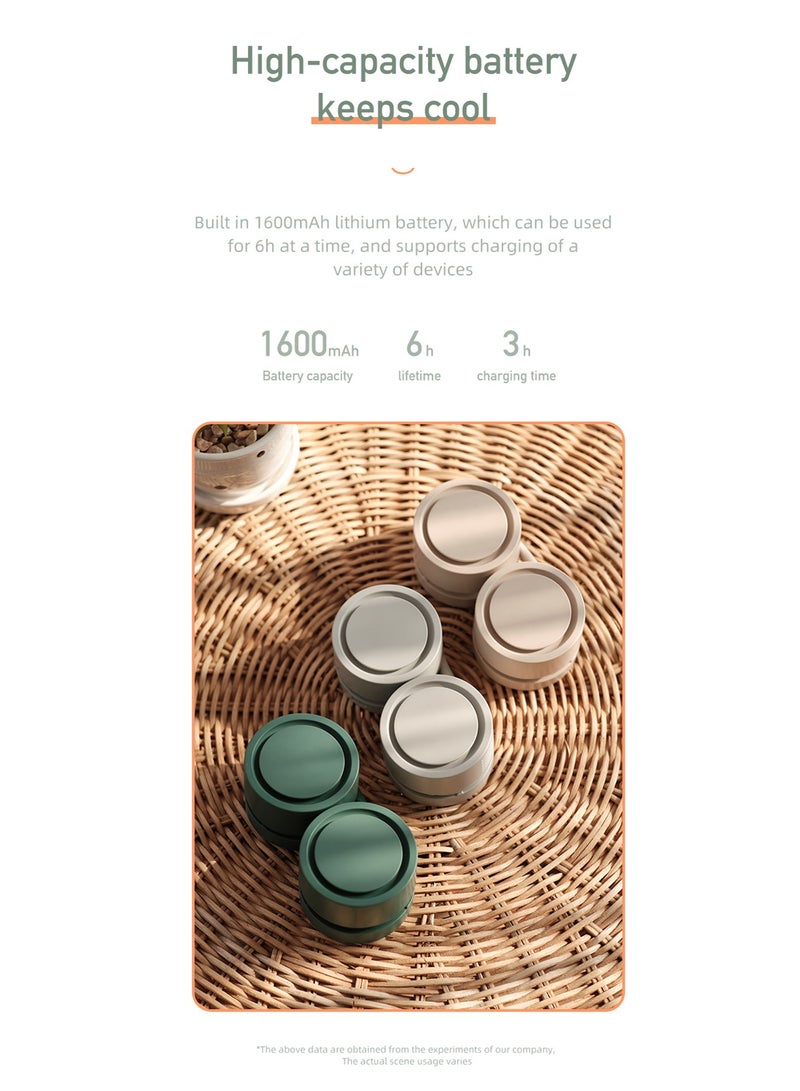 Rechargeable Heat Dissipation Lazy USB Hanging Neck Small Fan, Portable Storage Aromatherapy Hanging Neck Fan, Fan, Green - Image 4