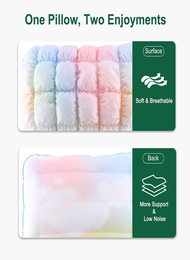 YOUR MOON Fluffy Support Bed Pillow King Size, Super Soft Premium Down-Alternative Filling for Sleeping, Luxury Hotel Quality Bed Pillows for Side and Back Sleeper (Rainbow) - Image 5