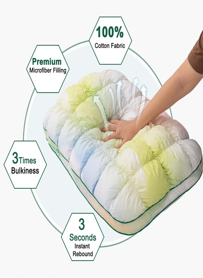 YOUR MOON Fluffy Support Bed Pillow King Size, Super Soft Premium Down-Alternative Filling for Sleeping, Luxury Hotel Quality Bed Pillows for Side and Back Sleeper (Rainbow) - Image 3