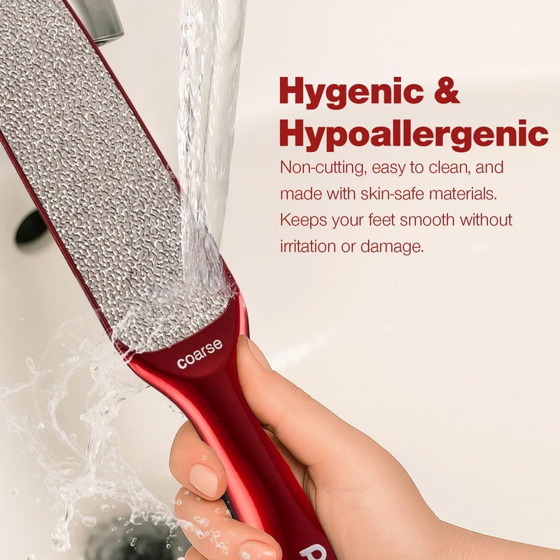 Probelle Double Sided Multidirectional Nickel Foot File Callus Remover - Immediately Reduces calluses and Corns to Powder for Instant Results, Safe Tool (Red) - Image 5