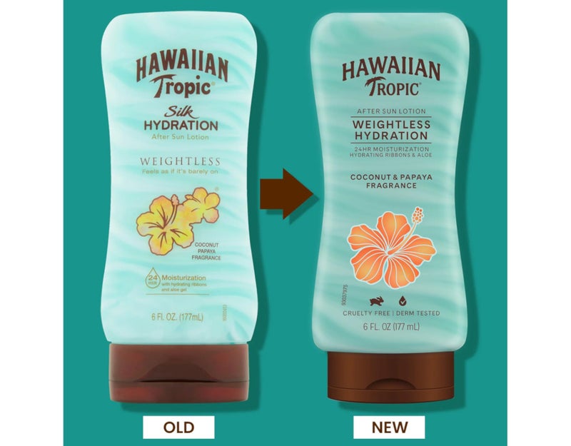 Hawaiian Tropic Silk Hydration Weightless After Sun Gel Lotion With Hydrating Aloe And Gel Ribbons, Clear, 6oz - Image 3