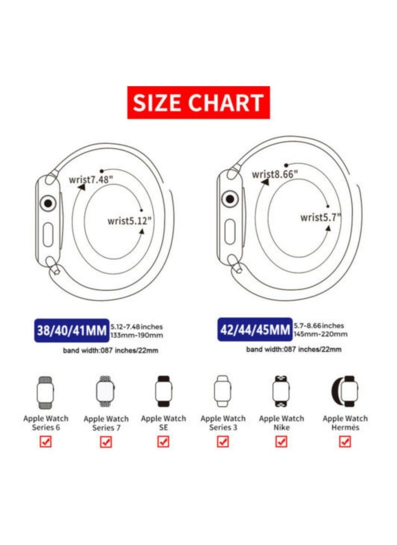 YOMNA Stainless Steel Mesh Band Strap Loop for Apple Watch Series Red Strap and Black Strap  - Image 2