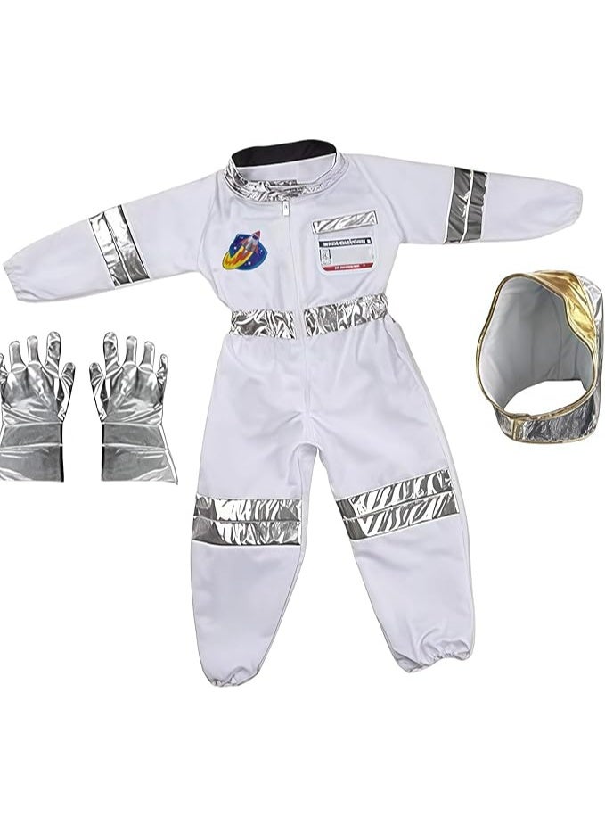 Kids Astronaut Space Costume, Role Play Costume Set for Kids Cosplay, Space Pretend Dress Up, Halloween Cosplay Outfits,  Birthday Party Cosplay Ages 4-7 - Image 2