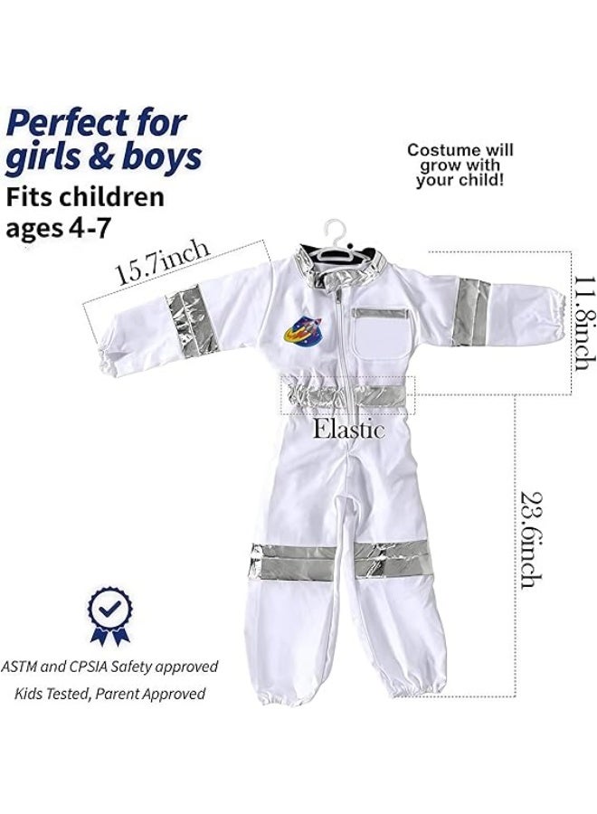 Kids Astronaut Space Costume, Role Play Costume Set for Kids Cosplay, Space Pretend Dress Up, Halloween Cosplay Outfits,  Birthday Party Cosplay Ages 4-7 - Image 5