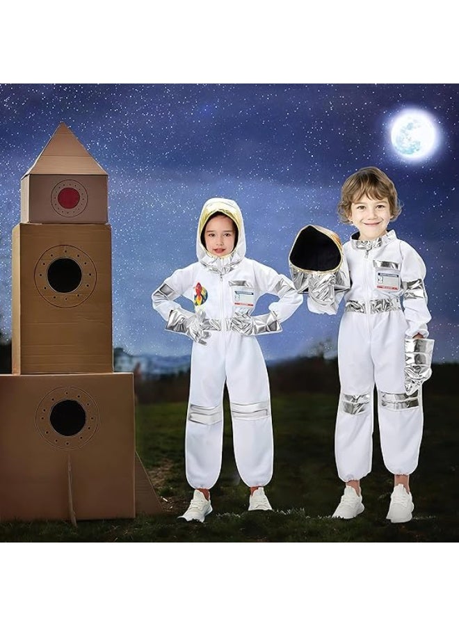 Kids Astronaut Space Costume, Role Play Costume Set for Kids Cosplay, Space Pretend Dress Up, Halloween Cosplay Outfits,  Birthday Party Cosplay Ages 4-7 - Image 4