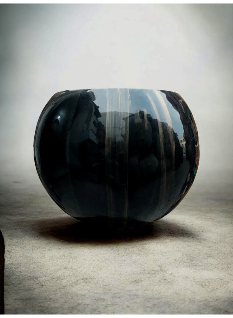 كلور زون بوتري اوعية للمنزل الداخلية والخارجية هيكل متين وقوي، مثالية لنباتاتك الكبيرة تمنع تغير اللون والتشقق الناتج عن التعرض لأشعة الشمس مقاوم للماء واشعة الشمس وعوامل الجو، فايبر50 cm - اسود لامع - Image 2