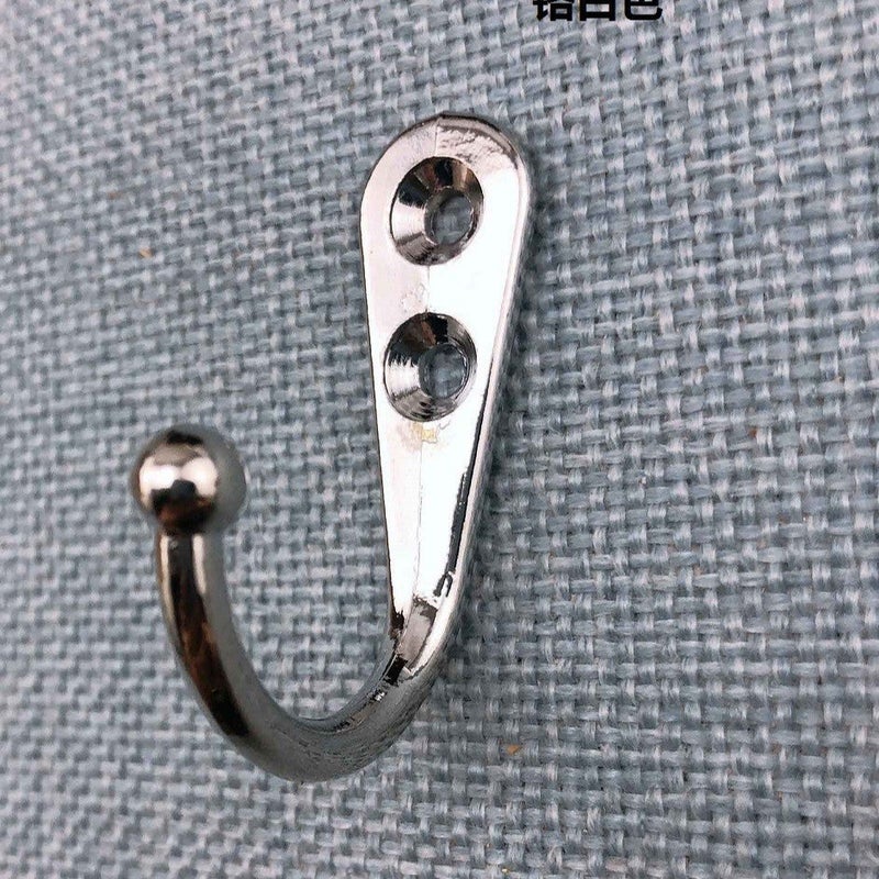 Antique Alloy Mini Hook 2-Hole for Hanging Chrome white 1