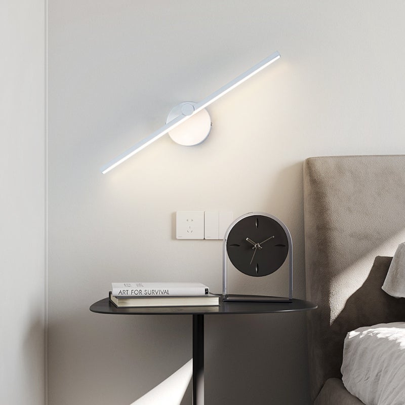 مصباح جدار LED إبداعي، مصباح رأس سرير في غرفة النوم، مرآة حوض الغسيل، مصباح أمامي، مصباح تزيين يدور بزاوية 300 درجة - أسود - Image 5