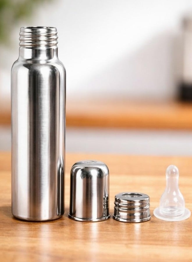 RB Point Stainless Steel Baby Feeding Milk Bottle, Milk Feeding, Water Feeding (Pack of 1, 240 ml.) - Image 3