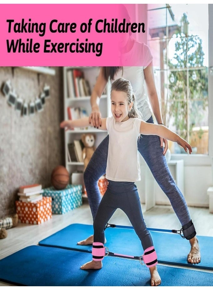 LIVVY Ankle Resistance Bands with Cuffs, Adjustable Ankle Strap Resistance Bands for Leg, Glute & Hip Workout, Glute Kickback Bands for Home Gym & Fitness Training (Pink) - Image 3