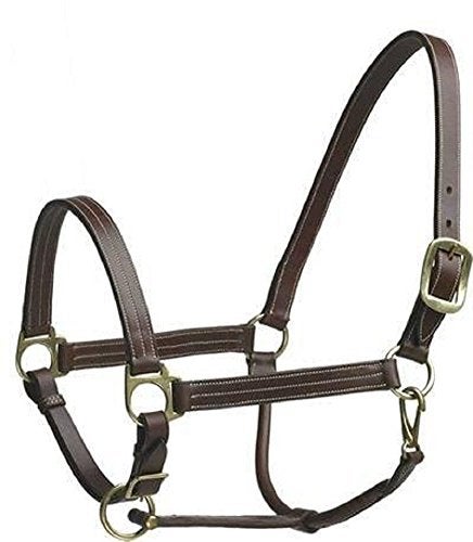 Camelot Leather Stable Halter Color Brown Size Pony 464282BRNPONY - Image 1