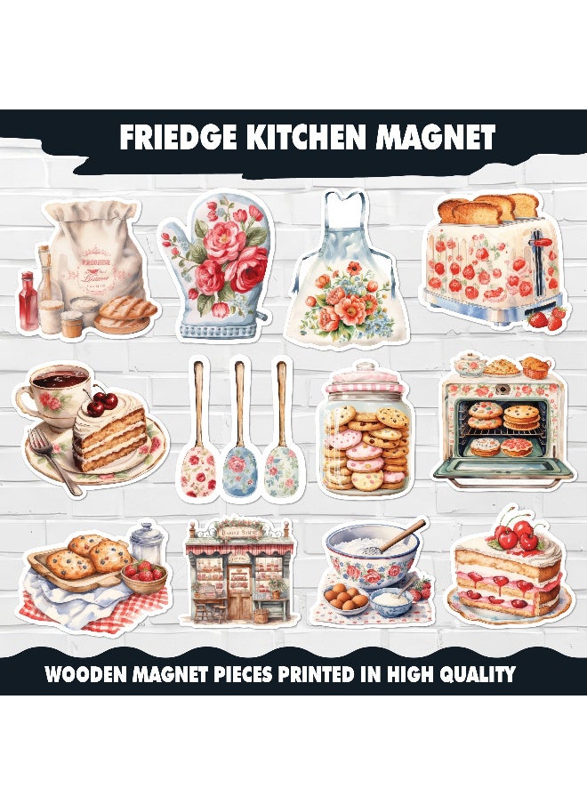 Generic Fridge Magnet, Floral Kitchen Special Collection 12 Pieces, Magnetic Fridge Decor, Decorative Magnets, Strong Magnet, Magnetic Stickers, Fridge Magnet Set, Cute Refrigerator Magnets  - Image 2