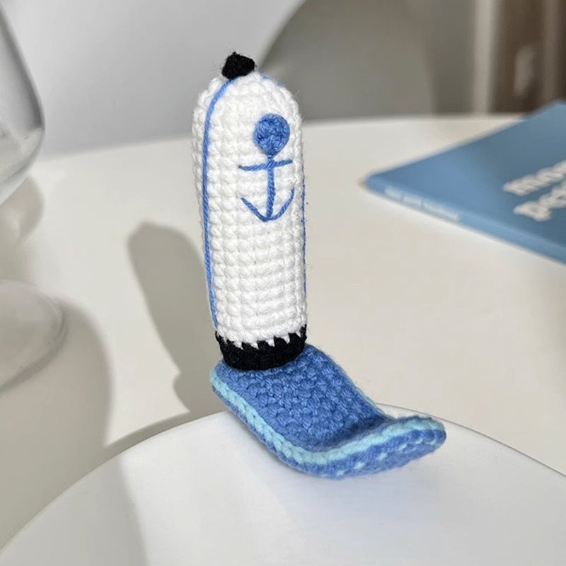 Generic Creative Crab Hat Hair Clip Cartoon Chef Cap Blue wool knitted hat hairpin