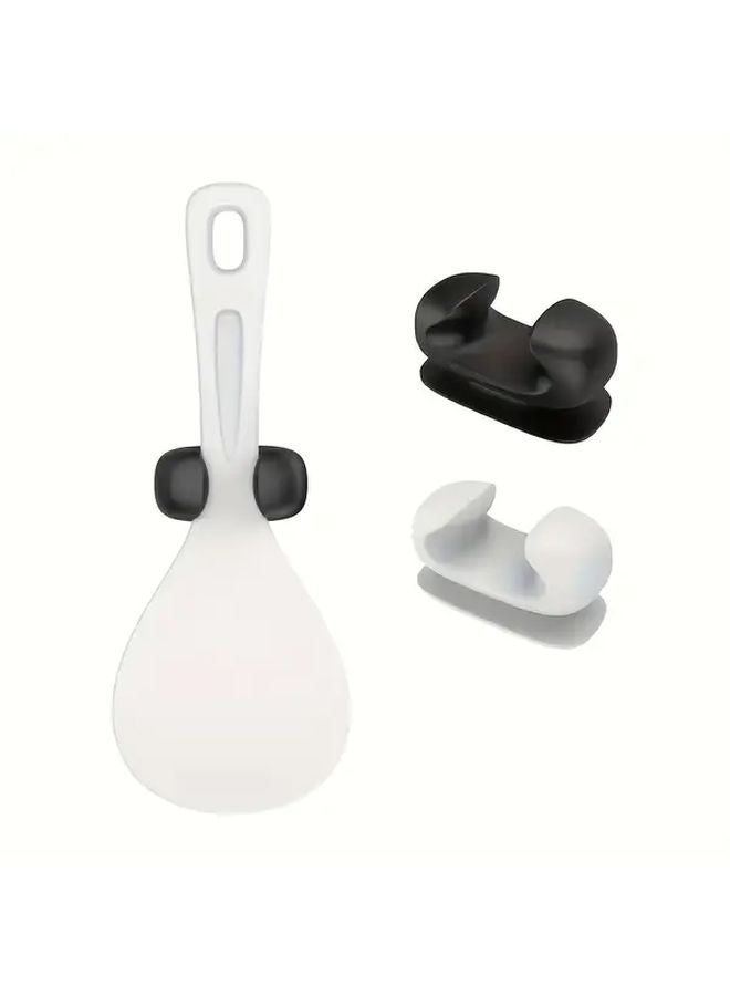 حامل مغرفة الأرز اللاصق العشوائي اللون، حامل مغرفة المطبخ المثبت على الحائط دون أثر - Image 3